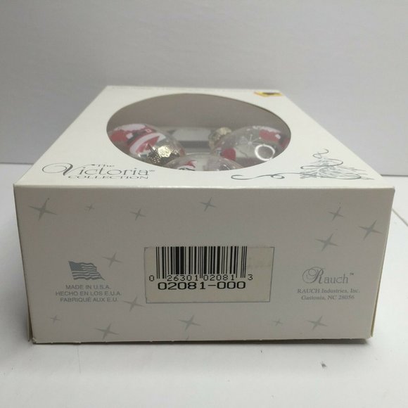 The Victoria Collection Clear Glass Snowing Santa Ball Ornaments Set of 3 - Picture 4 of 4